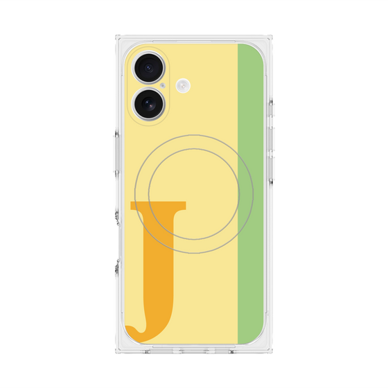 プレミアムスクエアケース with MagSafe［ オリジナル - initial color line - J yellow ］