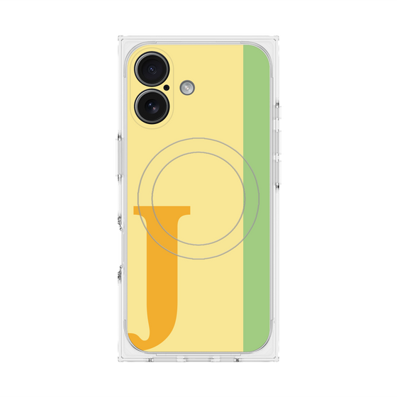プレミアムスクエアケース with MagSafe［ オリジナル - initial color line - J yellow ］