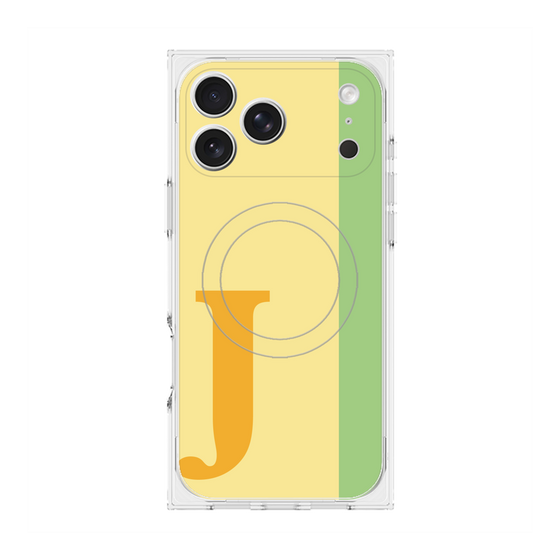 プレミアムスクエアケース with MagSafe［ オリジナル - initial color line - J yellow ］