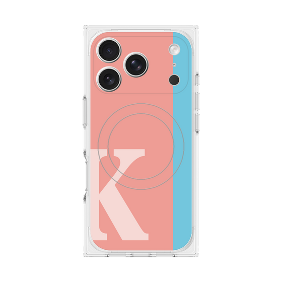 プレミアムスクエアケース with MagSafe［ オリジナル - initial color line - K pink ］