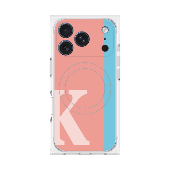 プレミアムスクエアケース with MagSafe［ オリジナル - initial color line - K pink ］