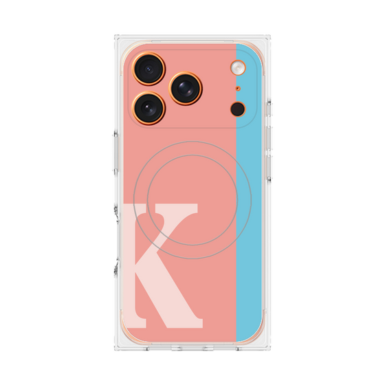 プレミアムスクエアケース with MagSafe［ オリジナル - initial color line - K pink ］