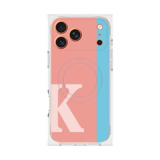 プレミアムスクエアケース with MagSafe［ オリジナル - initial color line - K pink ］