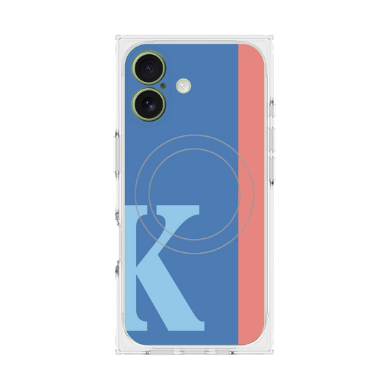 プレミアムスクエアケース with MagSafe［ オリジナル - initial color line - K blue ］