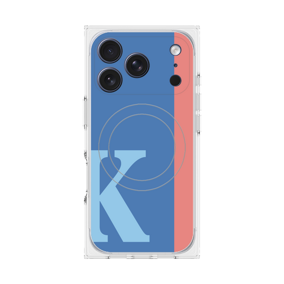 プレミアムスクエアケース with MagSafe［ オリジナル - initial color line - K blue ］