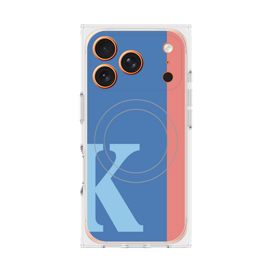 プレミアムスクエアケース with MagSafe［ オリジナル - initial color line - K blue ］