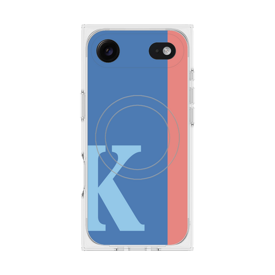 プレミアムスクエアケース with MagSafe［ オリジナル - initial color line - K blue ］