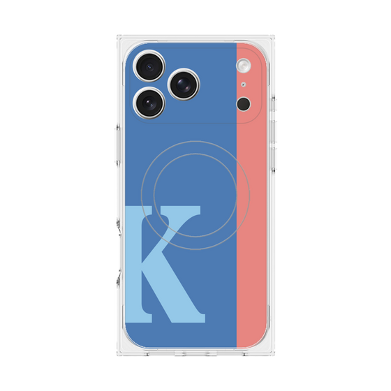 プレミアムスクエアケース with MagSafe［ オリジナル - initial color line - K blue ］