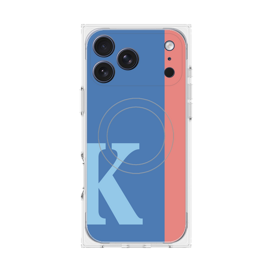 プレミアムスクエアケース with MagSafe［ オリジナル - initial color line - K blue ］