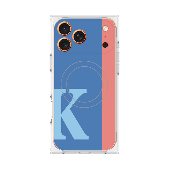 プレミアムスクエアケース with MagSafe［ オリジナル - initial color line - K blue ］