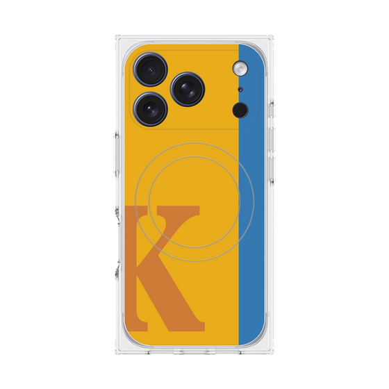 プレミアムスクエアケース with MagSafe［ オリジナル - initial color line - K orange ］