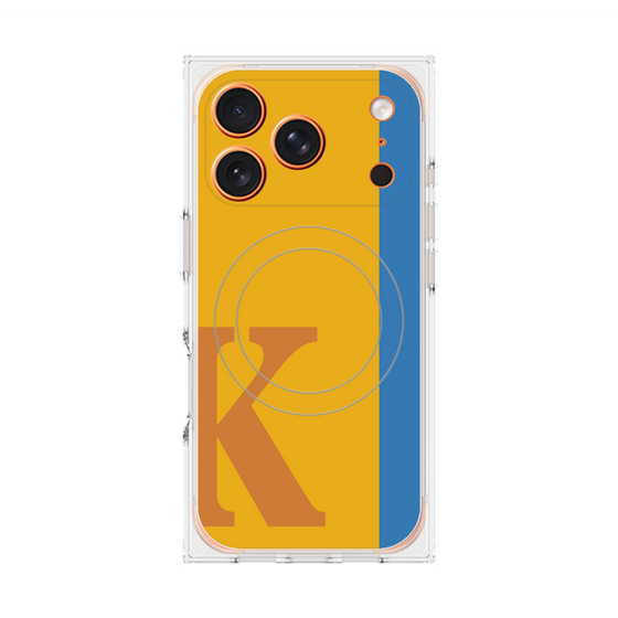 プレミアムスクエアケース with MagSafe［ オリジナル - initial color line - K orange ］