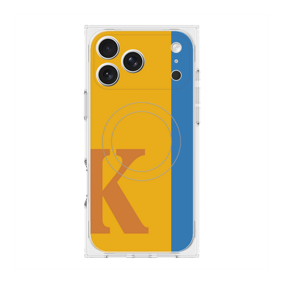 プレミアムスクエアケース with MagSafe［ オリジナル - initial color line - K orange ］