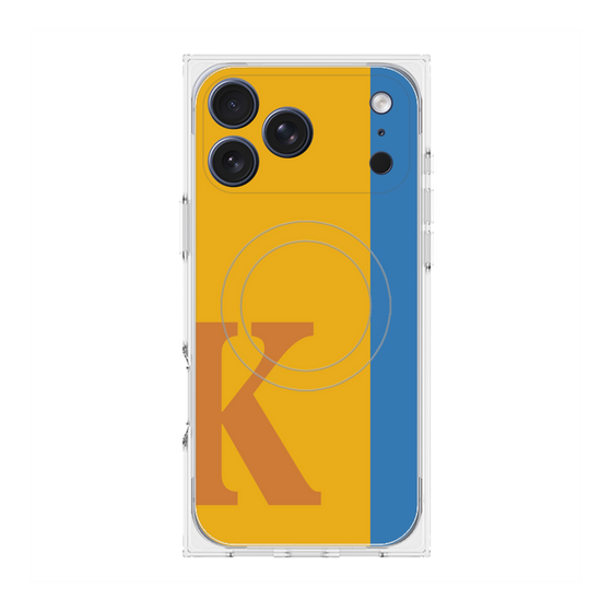 プレミアムスクエアケース with MagSafe［ オリジナル - initial color line - K orange ］