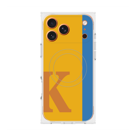 プレミアムスクエアケース with MagSafe［ オリジナル - initial color line - K orange ］