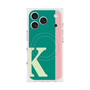 プレミアムスクエアケース with MagSafe［ オリジナル - initial color line - K green ］