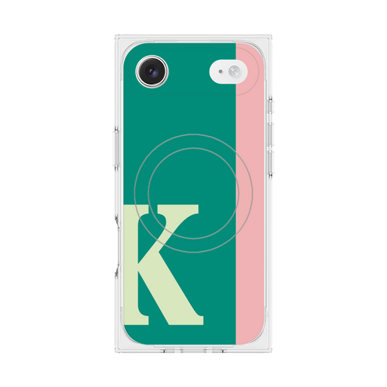 プレミアムスクエアケース with MagSafe［ オリジナル - initial color line - K green ］