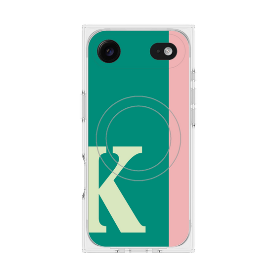 プレミアムスクエアケース with MagSafe［ オリジナル - initial color line - K green ］