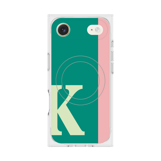 プレミアムスクエアケース with MagSafe［ オリジナル - initial color line - K green ］