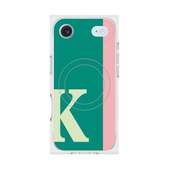 プレミアムスクエアケース with MagSafe［ オリジナル - initial color line - K green ］