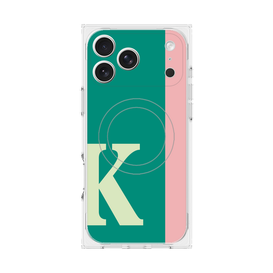 プレミアムスクエアケース with MagSafe［ オリジナル - initial color line - K green ］