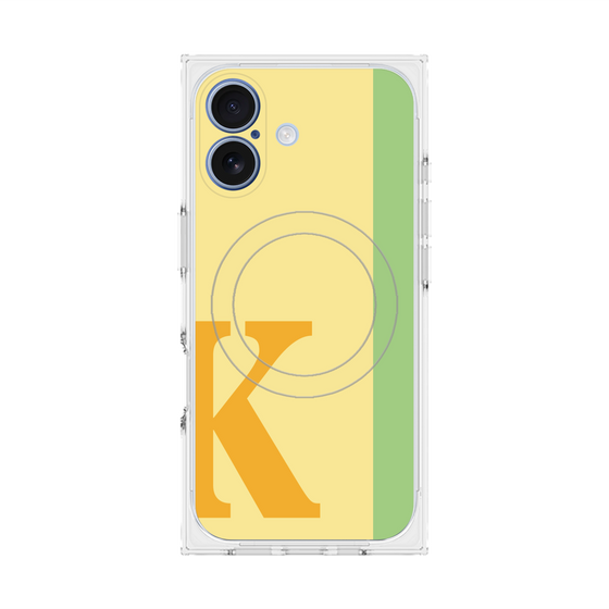 プレミアムスクエアケース with MagSafe［ オリジナル - initial color line - K yellow ］