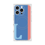 プレミアムスクエアケース with MagSafe［ オリジナル - initial color line - L blue ］
