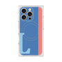 プレミアムスクエアケース with MagSafe［ オリジナル - initial color line - L blue ］