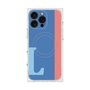 プレミアムスクエアケース with MagSafe［ オリジナル - initial color line - L blue ］