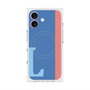 プレミアムスクエアケース with MagSafe［ オリジナル - initial color line - L blue ］