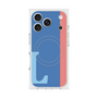 プレミアムスクエアケース with MagSafe［ オリジナル - initial color line - L blue ］