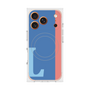 プレミアムスクエアケース with MagSafe［ オリジナル - initial color line - L blue ］