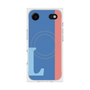 プレミアムスクエアケース with MagSafe［ オリジナル - initial color line - L blue ］