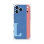 プレミアムスクエアケース with MagSafe［ オリジナル - initial color line - L blue ］