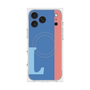 プレミアムスクエアケース with MagSafe［ オリジナル - initial color line - L blue ］