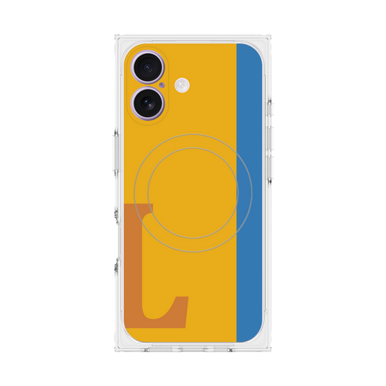 プレミアムスクエアケース with MagSafe［ オリジナル - initial color line - L orange ］