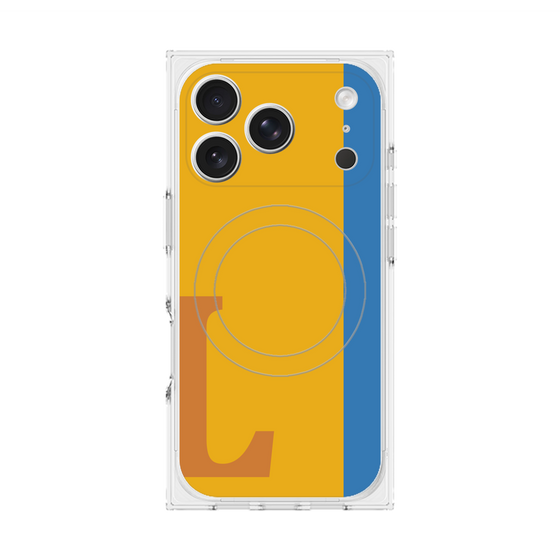 プレミアムスクエアケース with MagSafe［ オリジナル - initial color line - L orange ］