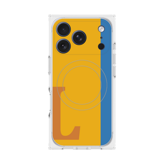プレミアムスクエアケース with MagSafe［ オリジナル - initial color line - L orange ］