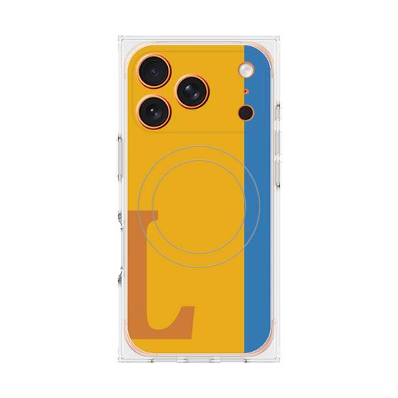 プレミアムスクエアケース with MagSafe［ オリジナル - initial color line - L orange ］