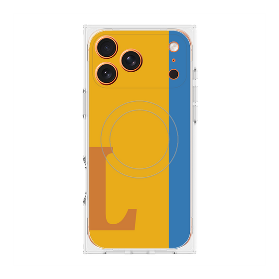 プレミアムスクエアケース with MagSafe［ オリジナル - initial color line - L orange ］