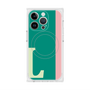 プレミアムスクエアケース with MagSafe［ オリジナル - initial color line - L green ］
