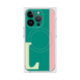 プレミアムスクエアケース with MagSafe［ オリジナル - initial color line - L green ］