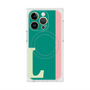 プレミアムスクエアケース with MagSafe［ オリジナル - initial color line - L green ］