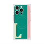 プレミアムスクエアケース with MagSafe［ オリジナル - initial color line - L green ］