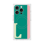 プレミアムスクエアケース with MagSafe［ オリジナル - initial color line - L green ］