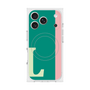 プレミアムスクエアケース with MagSafe［ オリジナル - initial color line - L green ］