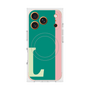 プレミアムスクエアケース with MagSafe［ オリジナル - initial color line - L green ］