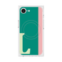 プレミアムスクエアケース with MagSafe［ オリジナル - initial color line - L green ］