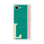 プレミアムスクエアケース with MagSafe［ オリジナル - initial color line - L green ］