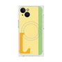 プレミアムスクエアケース with MagSafe［ オリジナル - initial color line - L yellow ］